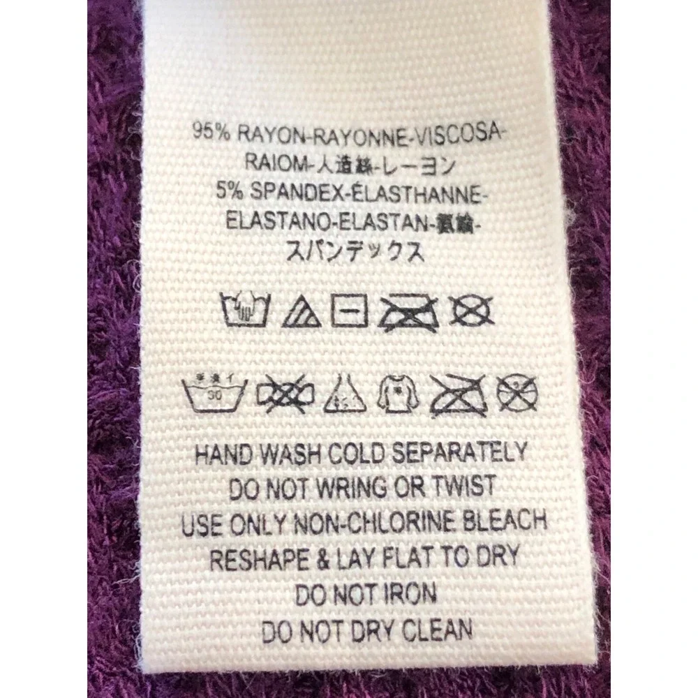 FREE PEOPLE Drippy Ventura Top Waffle‎ Knit Thermal Purple Size XS
